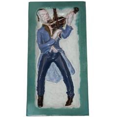 Austrian Art Deco Colored Glazed Tile by Michael Powolny circa 1925 2