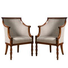 Pair French Upholstered Chairs