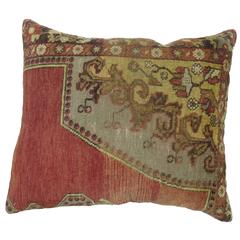 Turkish Sivas Rug Pillow with Pink Backing
