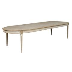 Swedish Gustavian Style Long Oval Dining Table
