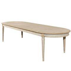 Swedish Oval Shaped Gustavian Style Dining Table