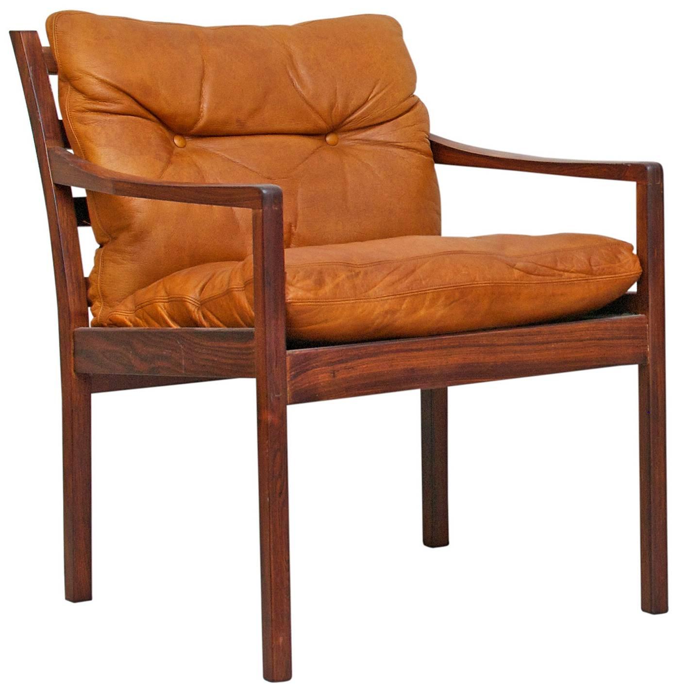 Fredrik A. Kayser Rosewood Armchair Model 806 Manufactured by Vatne Norway 1963