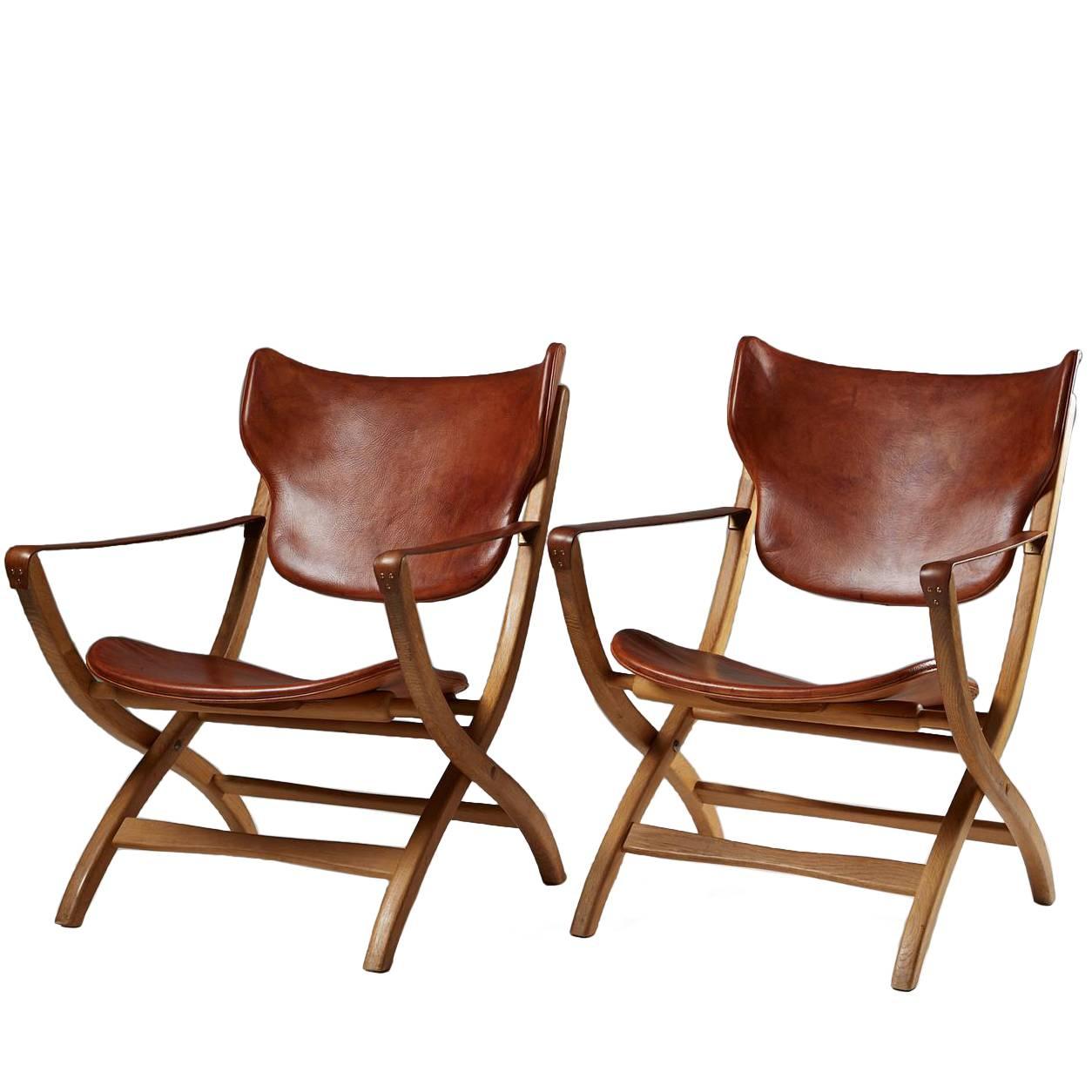Folding Armchair “Egyptian Chair” Designed by Poul Hundevad, Denmark, 1950s