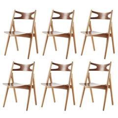 Hans J. Wegner, "Sawbuck", Set of six Chairs, Model CH-29 2