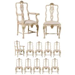 Set of 12 Italian Mid-20th Century Dining Room Chairs