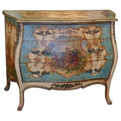 Marvelous French Painted Bombe Commode
