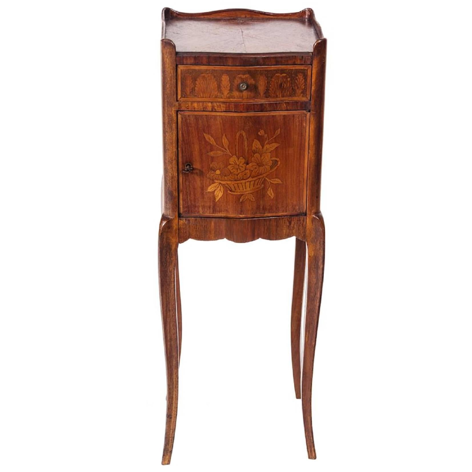 Louis XV Style Marquetry Side Table, Late 19th Century