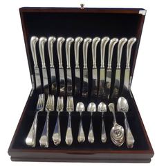 Irish Rib by James Robinson Handmade Sterling Silver Flatware Service Set 60 Pcs