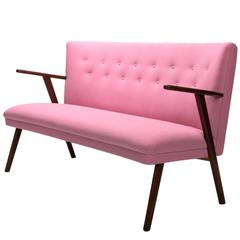 Pink Cocktail Sofa, Swedish Mid-Century Modern Design 1950s