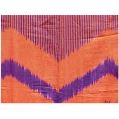 Antique Uzbek Ikat Panel, Central Asia, Early 20th Century