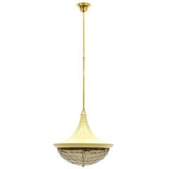 Large Faceted Glass Pendant by Lumi Milano, circa 1960 3