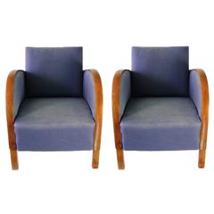 Pair of Early 20th Century Art Deco Club Chairs
