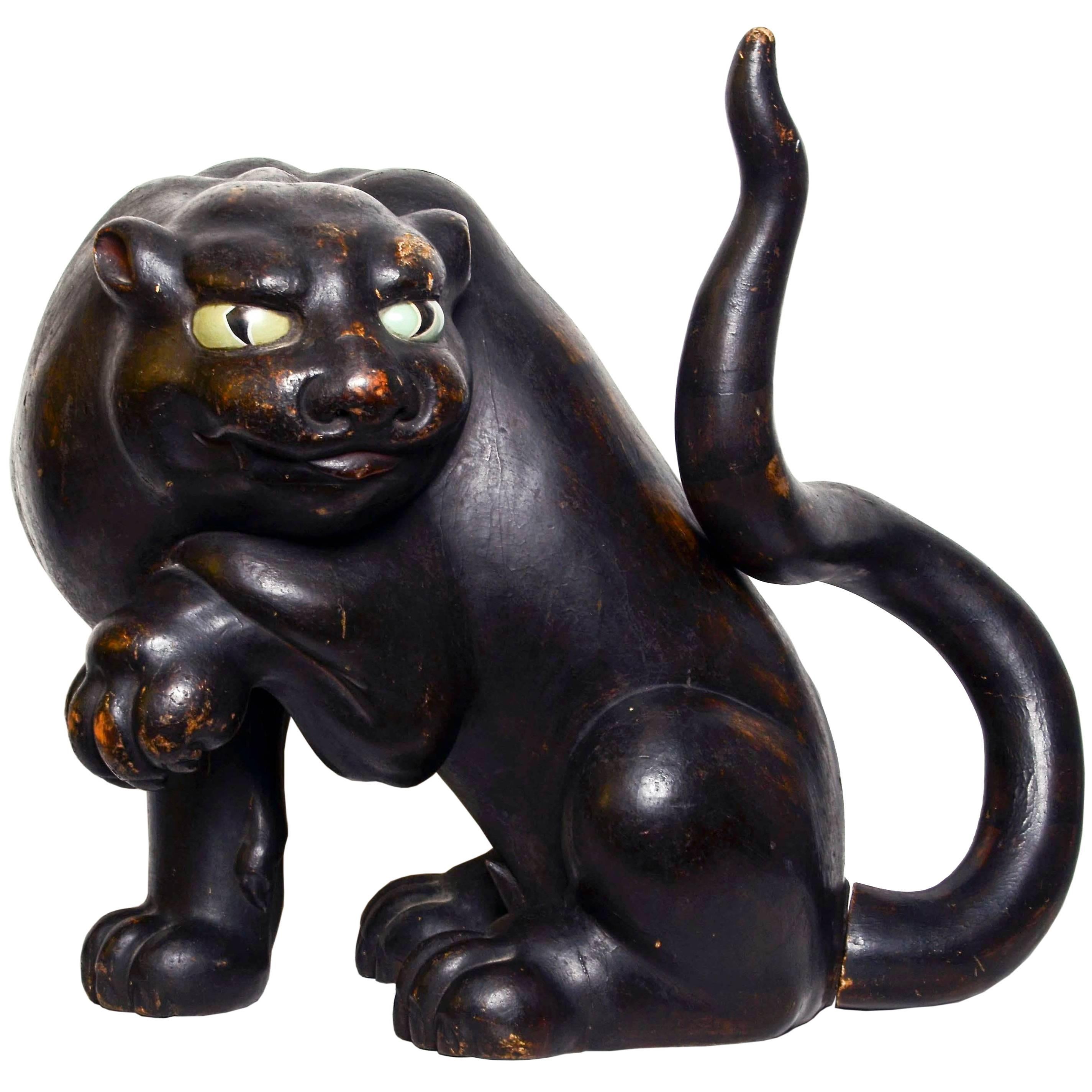 Antique Japanese Sculpture of a Tiger, 17th Century