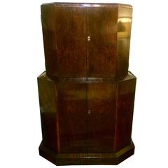 Vintage English Art Deco Cocktail Cabinet