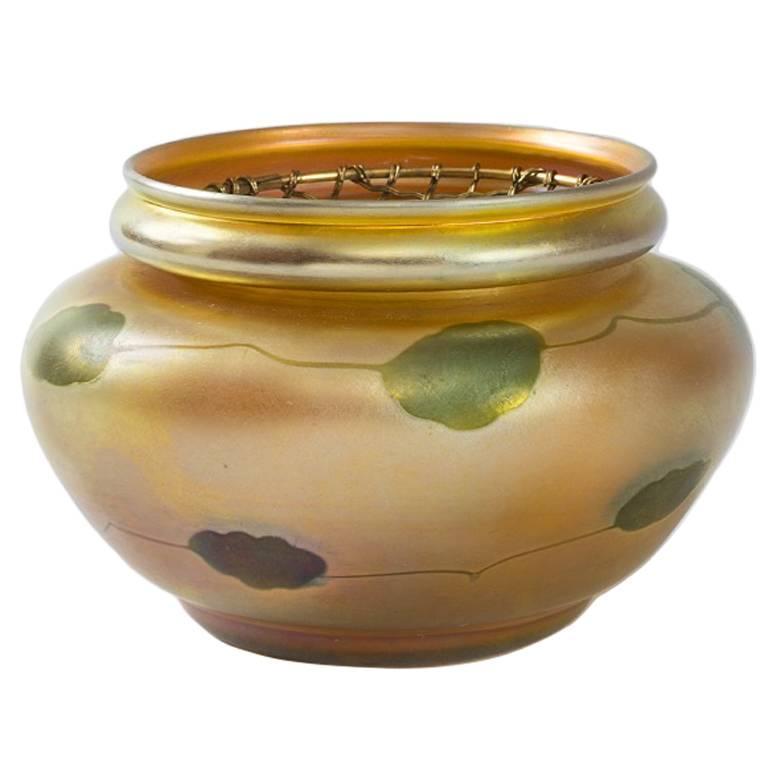 Tiffany Studios New York "Leaf and Vine" Glass Vase at 1stdibs