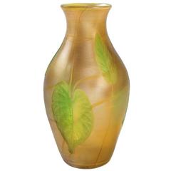 Tiffany Studios New York "Leaf and Vine" Glass Vase