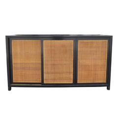 Mid C Baker Ebonized Cane Credenza