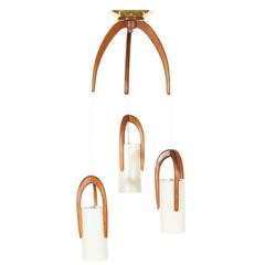 Mid-Century Three-Tier Sculpted Pendant Light Fixture