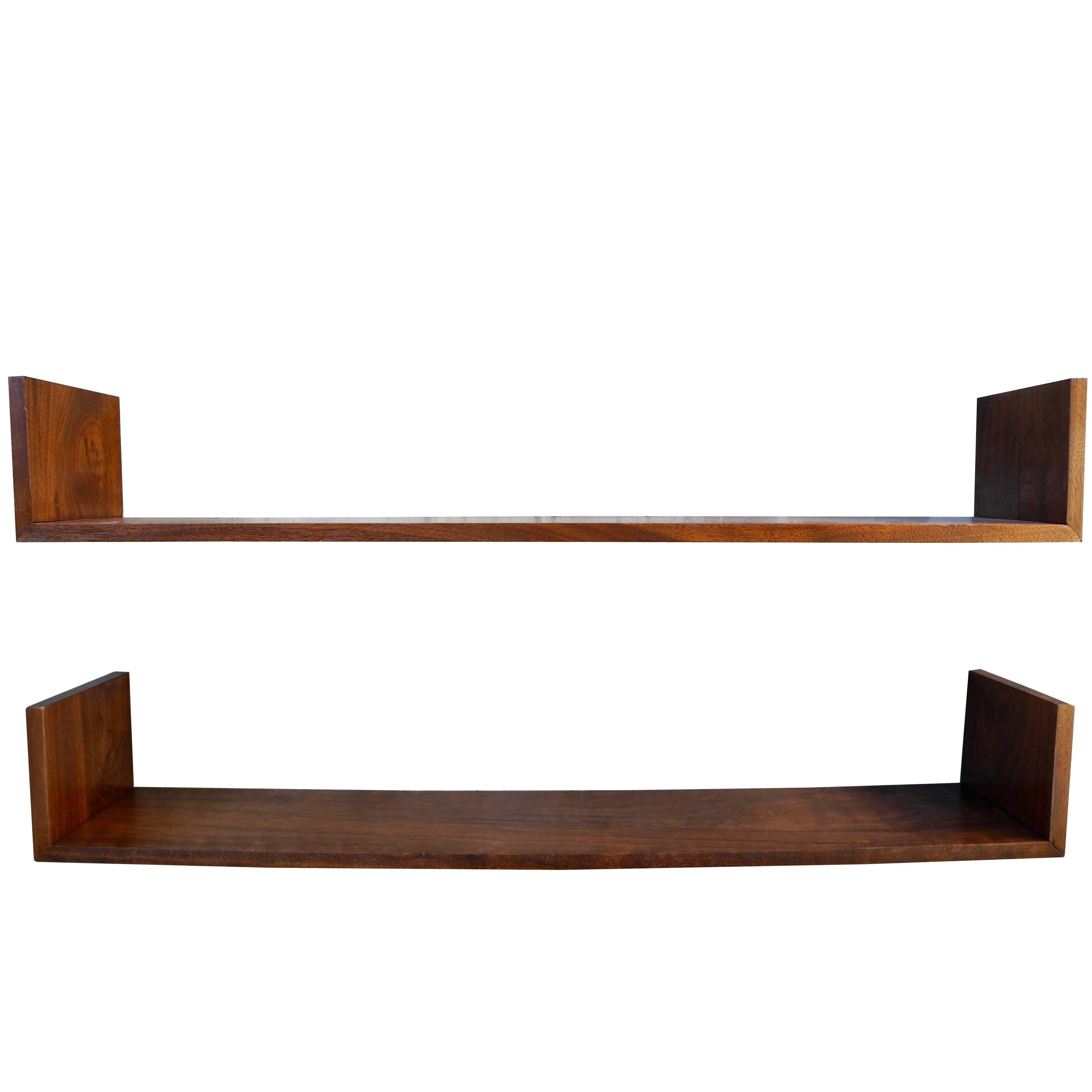 MidCentury Modern Vintage Walnut Shelves at 1stDibs
