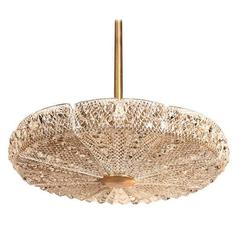 Carl Fagerlund, Orrefors Crystal Disc Chandelier Carl Fagerlund, Orrefors Crystal Disc Chandelier