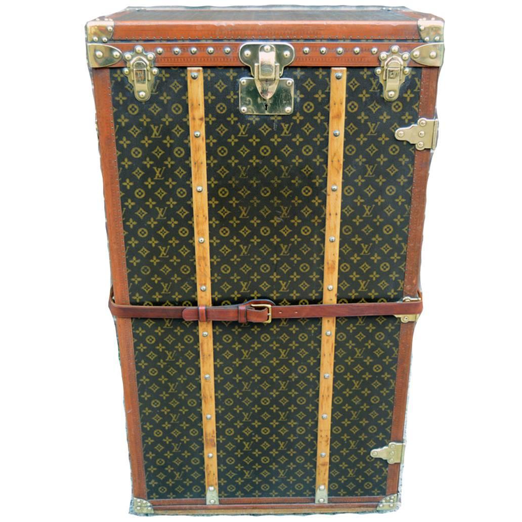 Louis Vuitton Rare Antique Shoebox Wardrobe Trunk  For Sale
