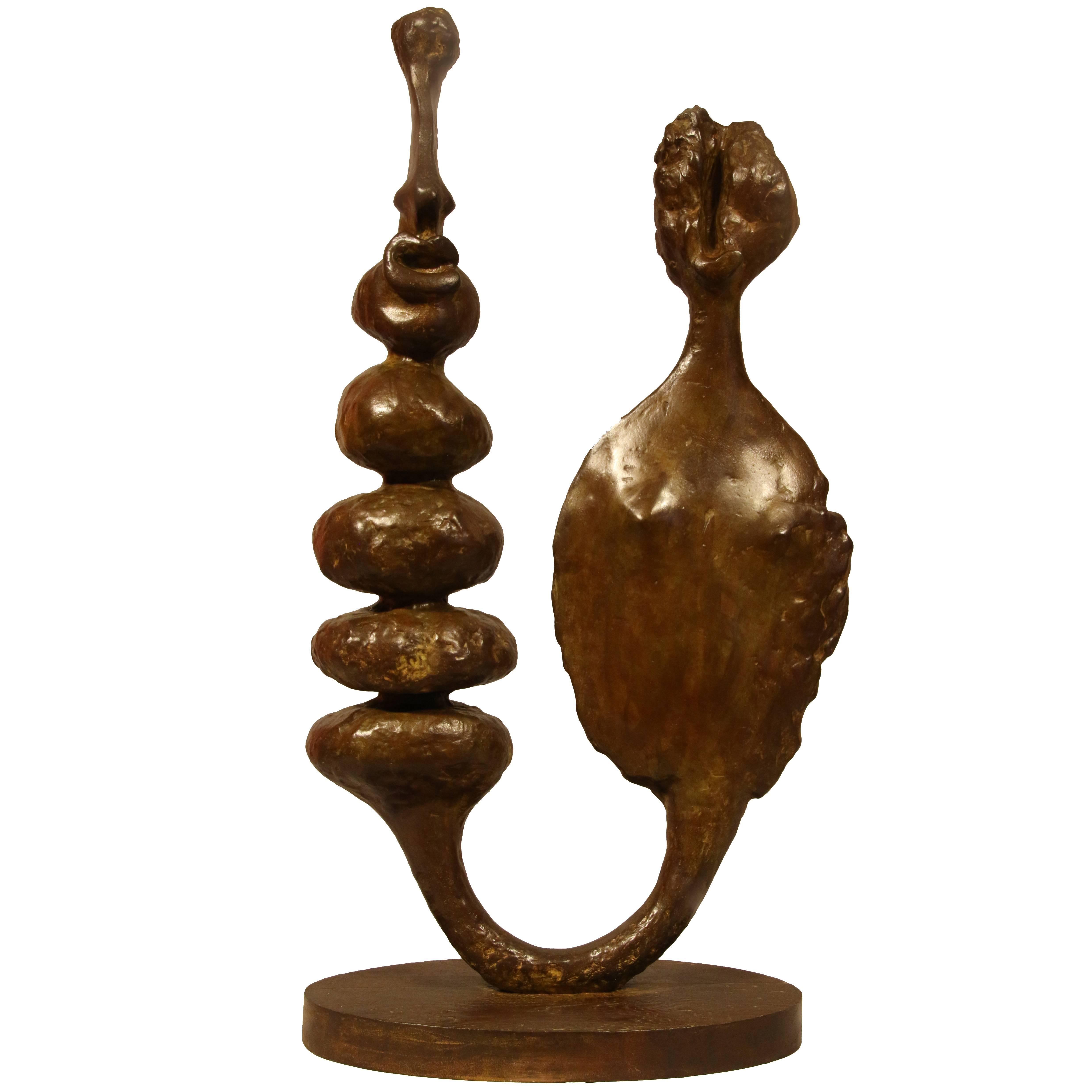 Bronze Sculpture "Gut Couple" by Jacques Tenenhaus For Sale