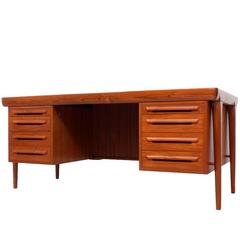 Ib Kofod Larsen Teak Writing Table or Desk, Faarup Mobler, Denmark, 1960s 11