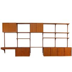 1960s Poul Cadovius Danish Modern Teak Royal Wall Unit Cado, Denmark 1960s Poul Cadovius Danish Modern Teak Royal Wall Unit Cado, Denmark