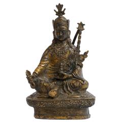 19th Century Tibetan Gilt Bronze and Hardstone Figure of Deity 6