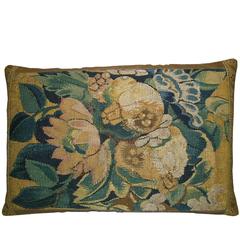 Antique Flemish Tapestry Pillow, circa 17th Century 3