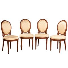 Set of Four 19th Century Elegant Beech Salon Chairs