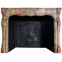 Regency Red Languedoc Marble Fireplace, 18th Century