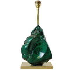 Unusual French Malachite Lamp