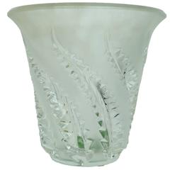 Beautiful Lalique France Frosted to Clear Crystal Flower Vase