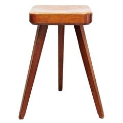 Vintage Stool Attributed to Pierre Jeanneret, circa 1950