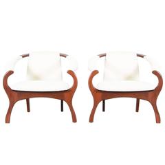 Midcentury Sculptural Easy Armchairs Midcentury Sculptural Easy Armchairs