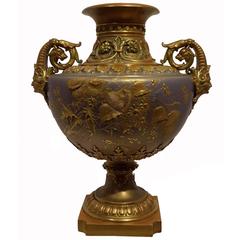 Superb Royal Worcester Porcelain Urn Shaped Vase, 19th Century