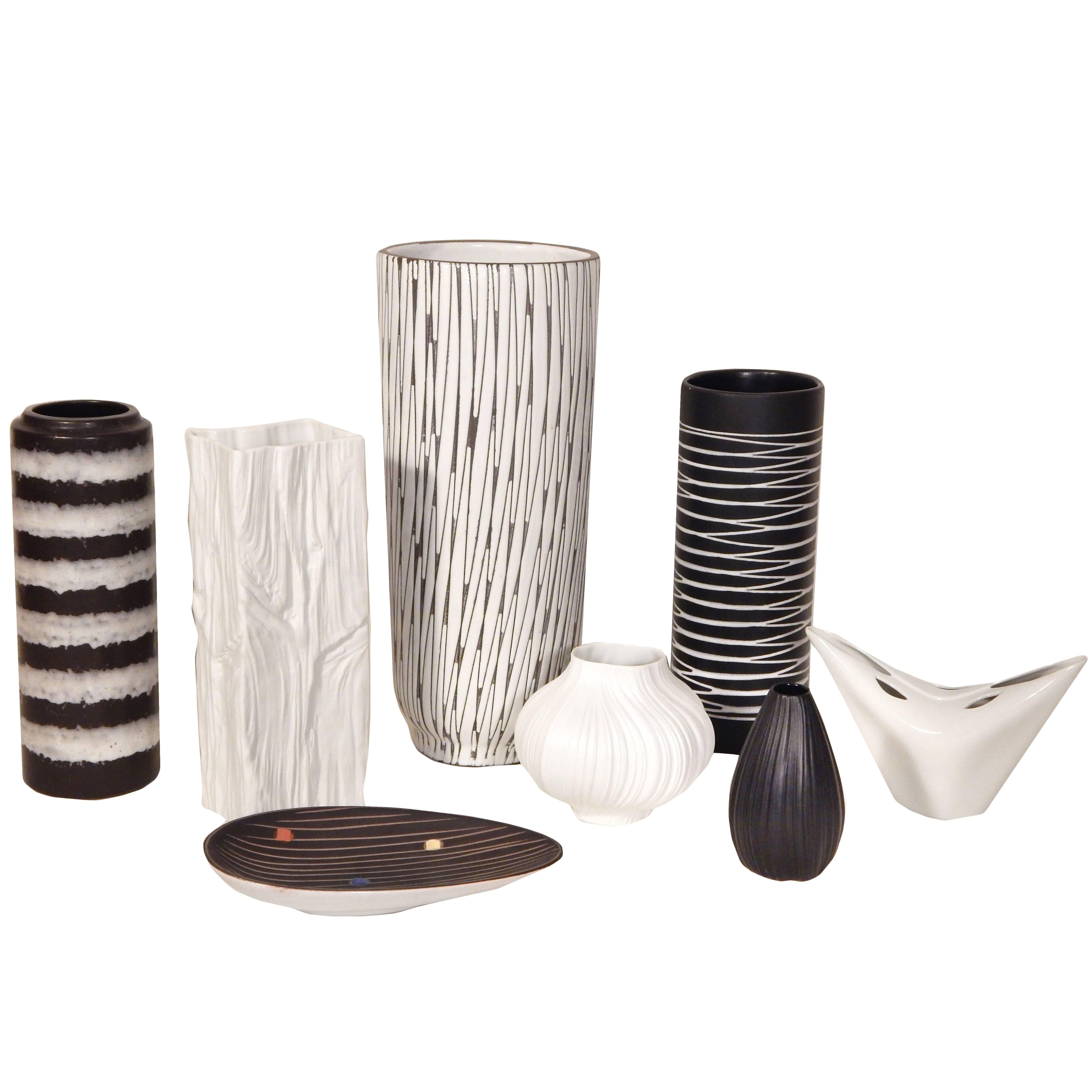 Collection of Black and White Pottery