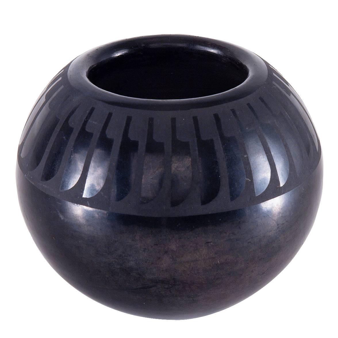 Maria Martinez Southewestern Blackware Pottery Jar, San Ildefonso