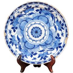18th Century Blue Delft Plate, circa 1750 10