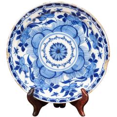 18th Century Blue Delft Plate, circa 1750