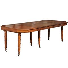 Late 19th Century Faux Bamboo Dining Table from France