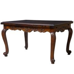 19th Century Oak French Farmhouse Draw Leaf Extending Dining Table