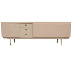Luxe Pale Blush Lacquered Sideboard with Brass Accents