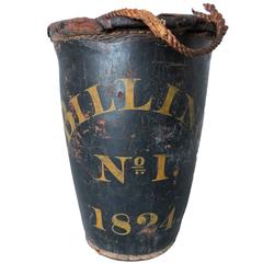 Antique American Leather Fire Bucket, circa 1824