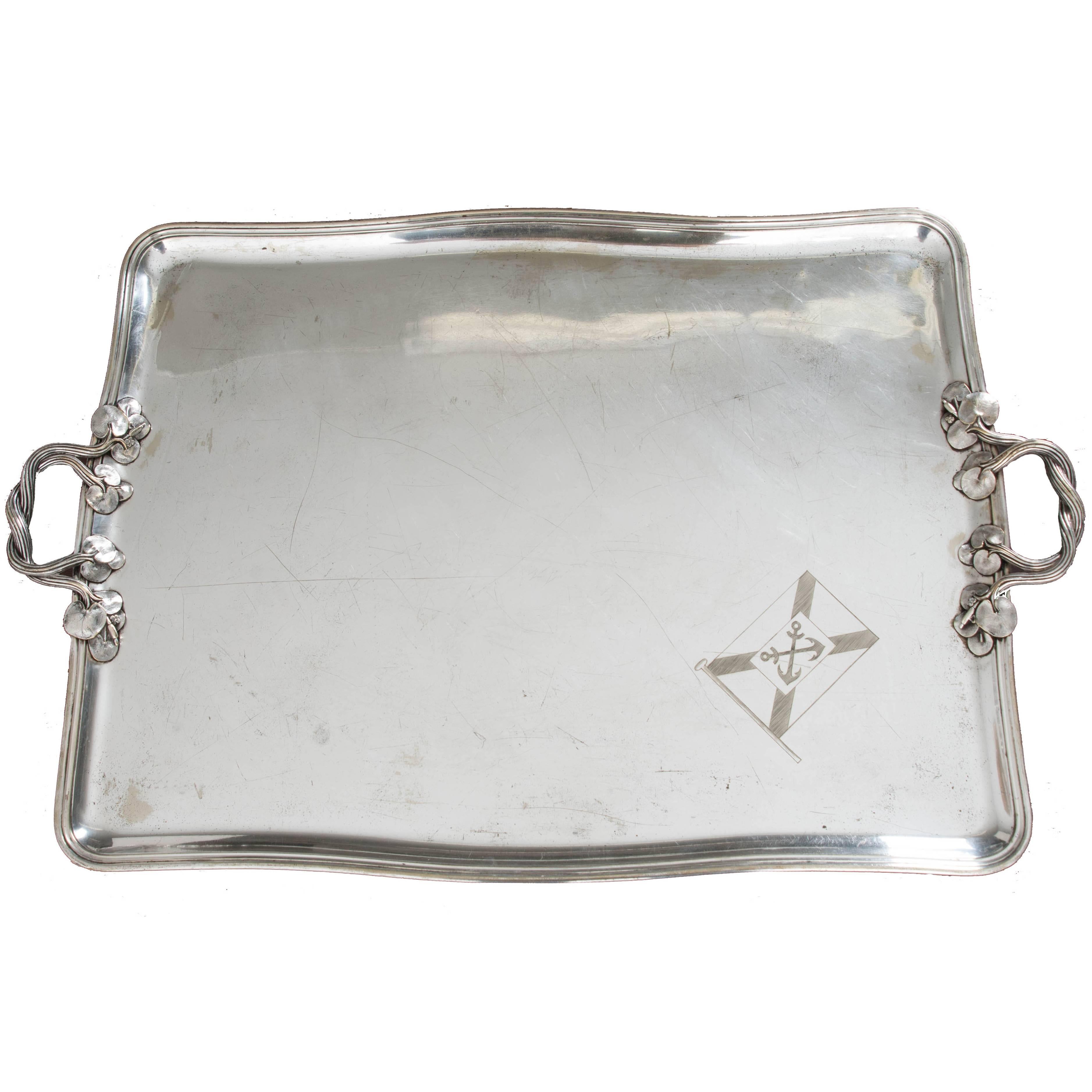 Early 20th Century Art Nouveau Silver Serving Tray