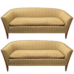 Pair of John Stuart Upholstered Fruitwood Sofas 6