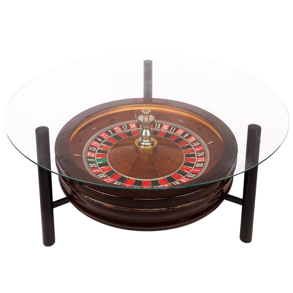 20th Century Novelty John Huxley Roulette Wheel Coffee Table, circa 1980