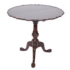 Antique A Fine English Chippendale Mahogany Pie Crust Table