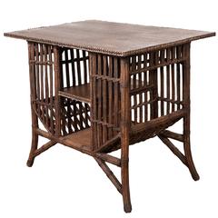 Wicker Table with Storage